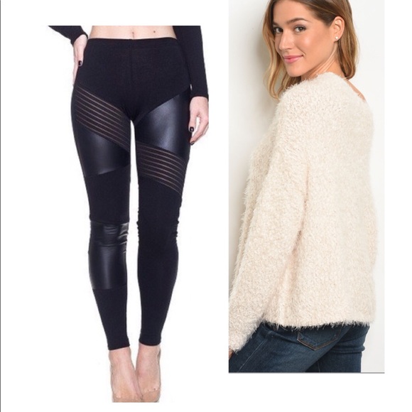 ❄️Petite Black Faux Leather Moto Legging❄️ 1 Left - Picture 2 of 6